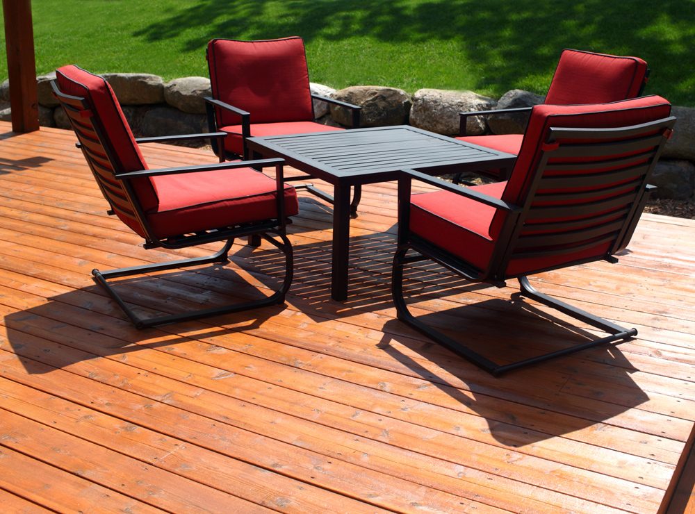 Stone patio living space