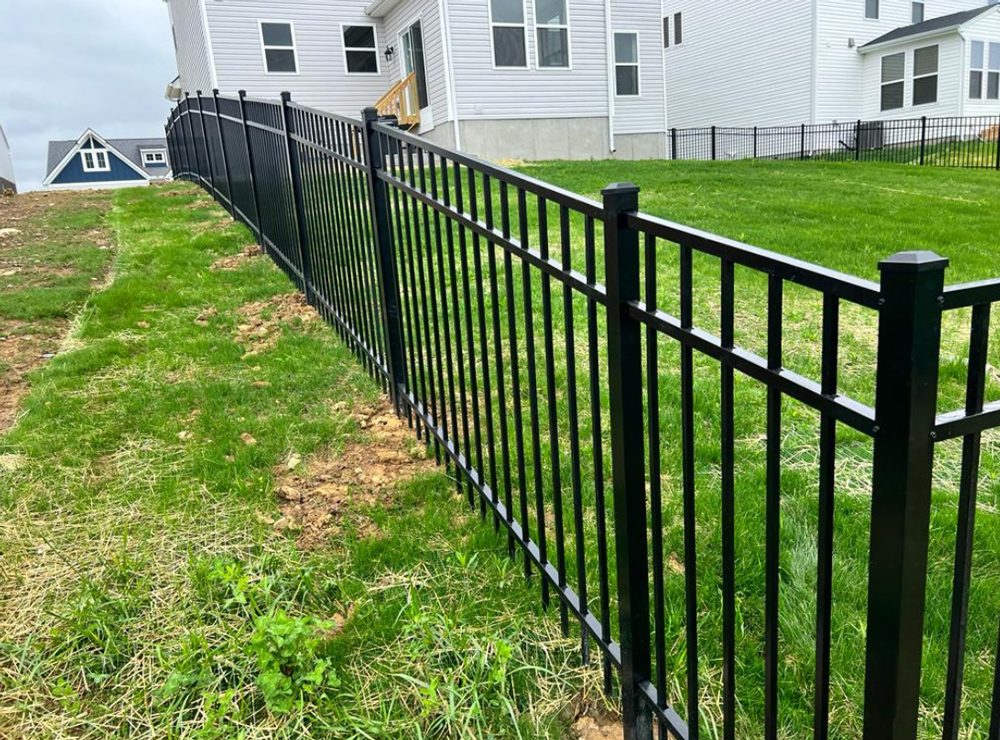 Black aluminum fence installation in Cincinnati
