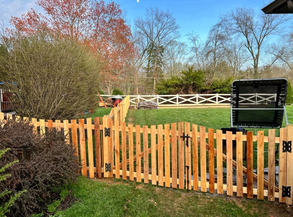 Cedar picket fence
