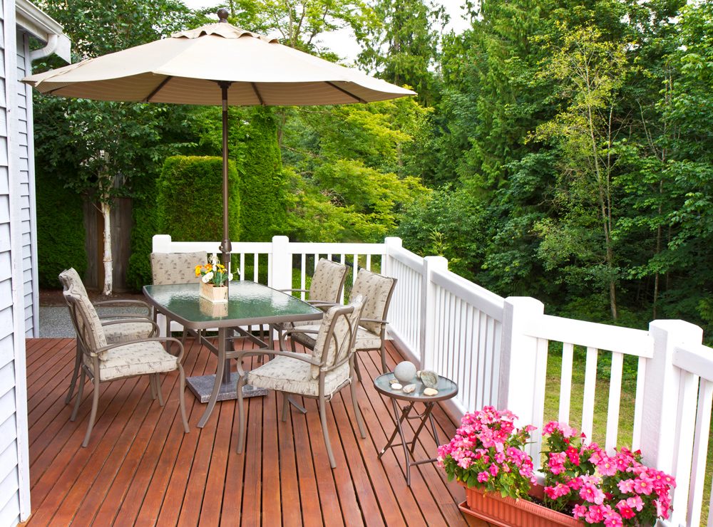 Elevated cedar deck