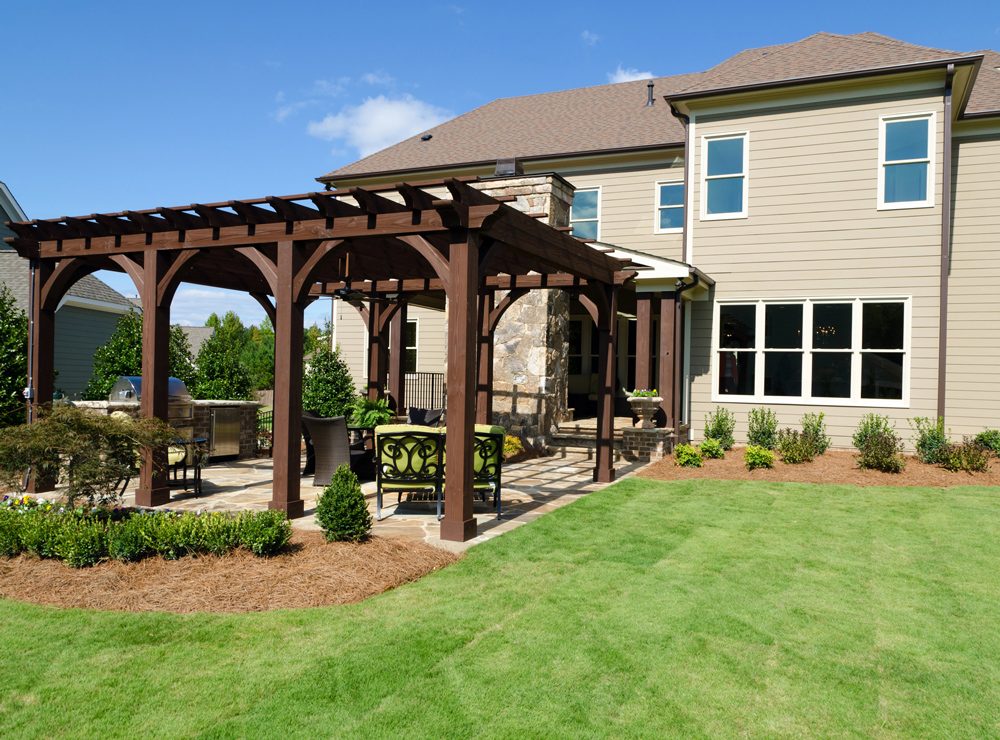Backyard pergola